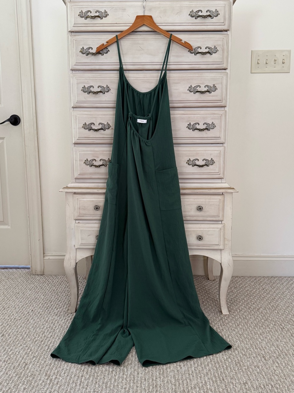 Deep Green Wide-Leg  Jumpsuit - Picture 3 of 4